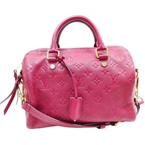 Louis Vuitton Bordeaux Monogram Empreinte Satchel Bag Speedy 25
